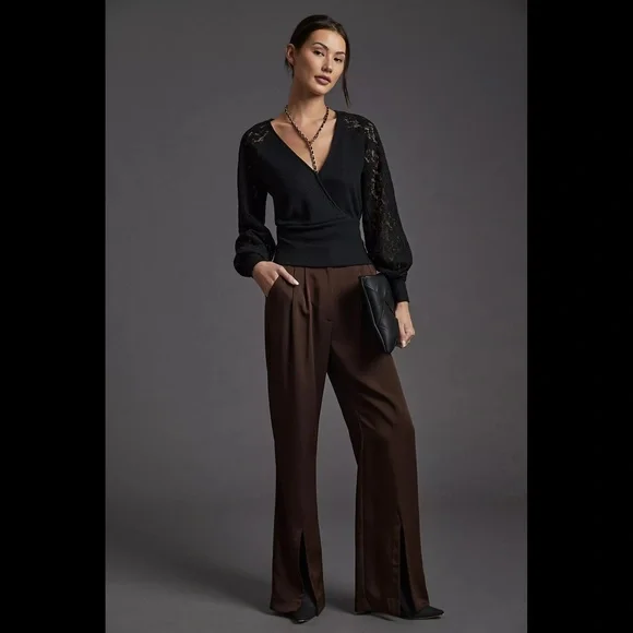 Anthropologie Lace-Sleeve Sweater Top - Picture 5 of 16